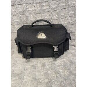 London Fog Canvas Camera Travel Bag Adjustable Strap w/Compartments-Back Pocket